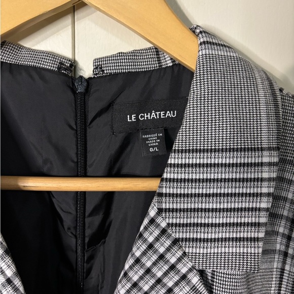 Le Chateau Gray Plaid Women's Jumpsuit - Picture 2 of 5